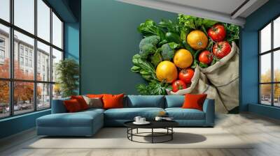 vegetables food organic diet vegetarian fresh green vegan healthy tomato pepper nature nutrition raw background Wall mural