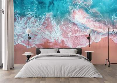 water sea beach summer nature ocean travel blue sand tropical vacation landscape wave coast aerial island shore Wall mural