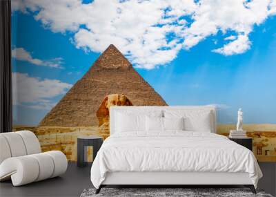 The Sphinx and Pyramid in Cairo,Egypt Wall mural