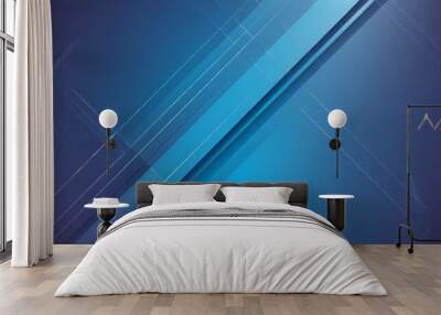 blue modern abstract background elegant technology square line modern business blue background Wall mural