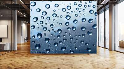 drops on wet glass background Wall mural