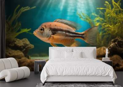 enoplosus armatus or old wife fish in aquarium Wall mural