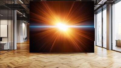 light optical lens explosion effect sun light ray lens flare colorful flare light beam explosion effect abstract glowing light effect background Wall mural