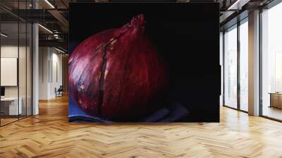 red onion on black background Wall mural