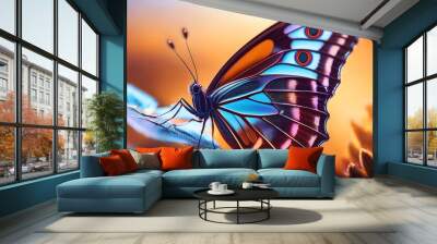 vibrant butterfly with colorful intricate wing patterns perfect for nature wildlife and insect themed designs and projects Wall mural