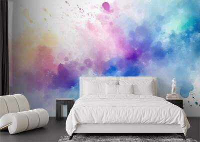 watercolor stain with paint splatter Wall mural