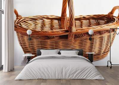 wicker basket on white Wall mural