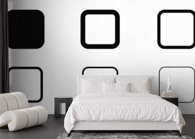 Various Rounded Black Square Shape icons vector illustration Wall mural