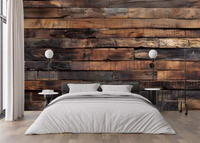 Rustic finishing adds charm to cedar wood texture background Wall mural