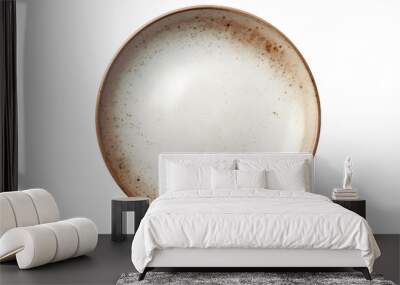 Empty ceramic round plate isolated on white background. Generative AI. Wall mural