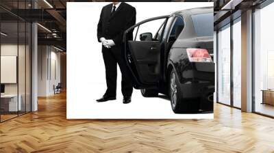 Chauffeur private service man waiting for passenger Wall mural