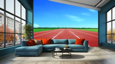 Running Track under Blue Sky Wall mural