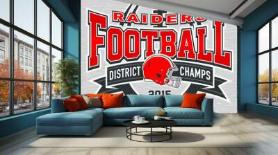 district champs football t-shirt graphic design Wall mural