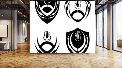 Football icon emblem logo set Wall mural