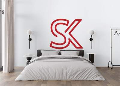 KS, SK, K, S Letters Abstract Logo Monogram.logo letter SK is elegant Wall mural