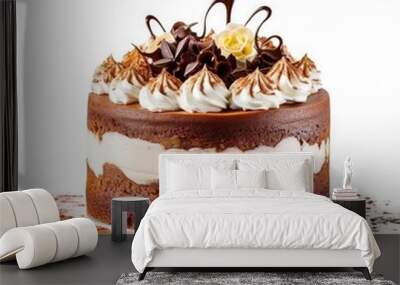 Chocolate Cake w Cream Decoration Wall mural