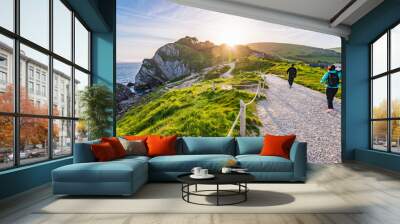 Beautiful sunset light in Dorset land Wall mural