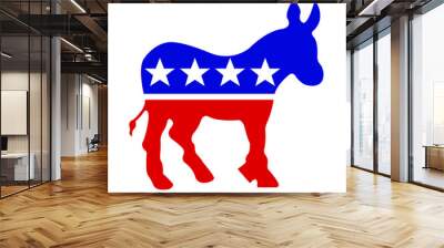 Red White and Blue Democrat Donkey Wall mural