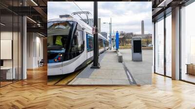 kansas city streetcar at liberty memorial Wall mural