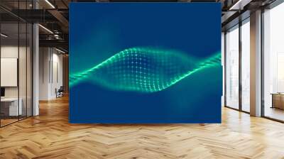 Abstract blue technology background wave. Futuristic background business technology concept. Abstract Digital technology background. Wall mural