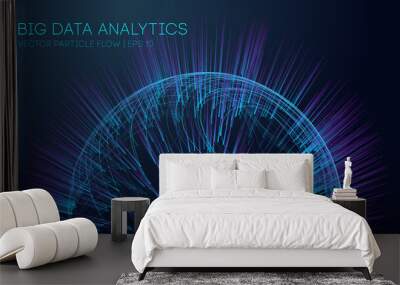 Big Data Technology vector illustration. Abstract blurred data business colored mesh. Wall mural