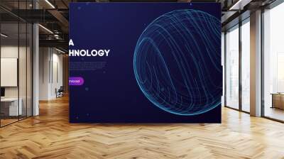 Big Data Technology vector illustration. Abstract blurred data business colored mesh. Wall mural