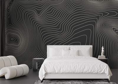 Contours vector topography. Geographic mountain topography vector illustration. Topographic pattern texture. Elevation graphic contour height lines. Wall mural