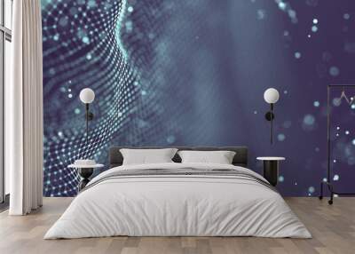 data technology abstract futuristic illustration . low poly shape with connecting dots and lines on  Wall mural