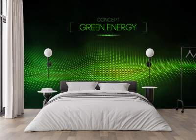 Green energy concept. Vector green technology background. Futuristic vector illustration. Wall mural