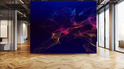 Network technology background. Colorful triangle structure EPS 10. Big data abstract. Business data visualization. Wall mural