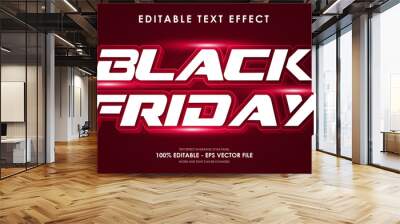 Editable Black Friday Text Effect with lens flare Wall mural