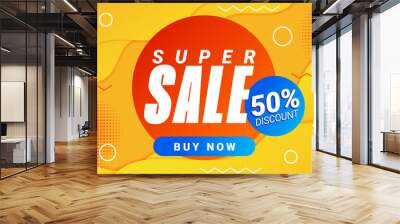 Super Sale Discount Template Banner Background Promotion Wall mural