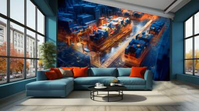 A freight forwarder coordinates the shipping of goods across borders, handling customs and paperwork Wall mural