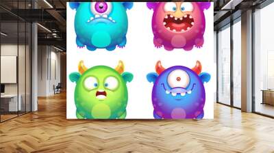 Cute Cartoon Monsters Wall mural