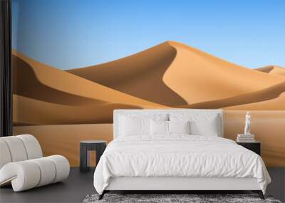 3d realistic background of sand dunes. Desert landscape. Wall mural