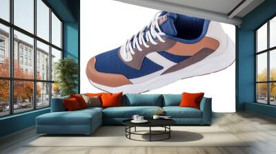 Sneakers sport shoes isolated on a white background. New footwear cutout Wall mural