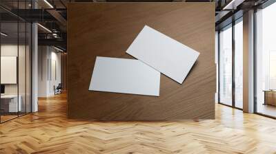 business card on wood table 2 Wall mural