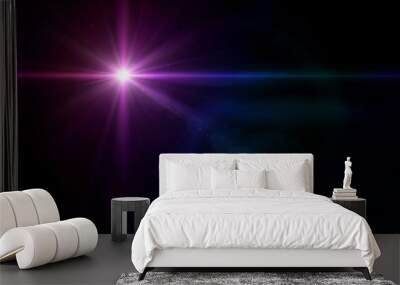 twinkle star lens flare purple Wall mural