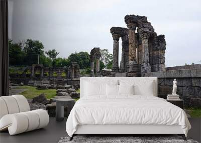 Ruins around the temple complex of Martand Sun Temple, Anantnag, Jammu and Kashmir, India. Wall mural