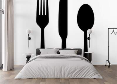 The contours of the cutlery. Spoon, knife, fork. Ready to use vector elements. Wall mural