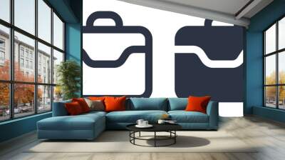 Briefcase simple icons set designed in filled, outline, line and stroke style Wall mural