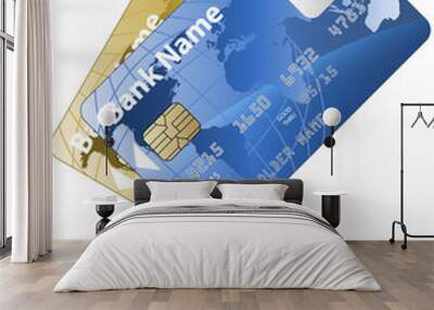 icon of a two credit cards, vector Wall mural