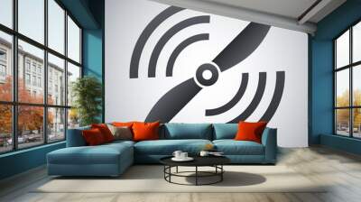 Vector airplane propeller icon Wall mural