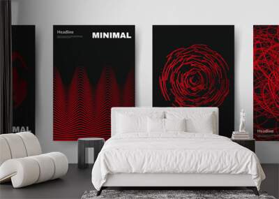 Red and Black Background. Abstract shapes with gradients. Trendy design. Eps10 vector. Wall mural