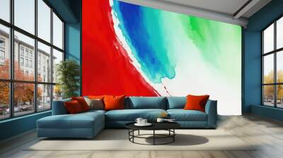 Abstract watercolor paint background by Red color blue and green with liquid fluid texture for background Wall mural