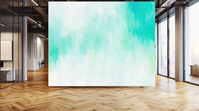 Green watercolor abstract background. Abstract Blue texture Watercolor background Wall mural