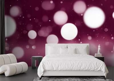 Maroon silver and white abstract blur bokeh background Wall mural