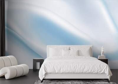 Soft pastel blue shiny satin silk swirl wave background Wall mural