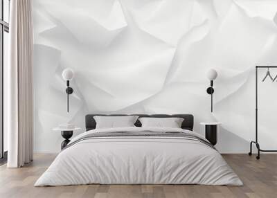 white crumpled paper texture pattern overlay background Wall mural