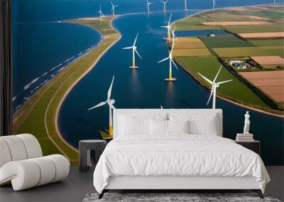 wind turbine on the sea Wall mural